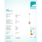 EGLO 43231 | Bordesley Eglo visilice svjetiljka 1x E27 crno, drvo, bezbojno