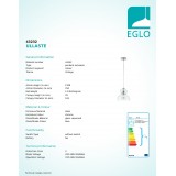 EGLO 43232 | Ullaste Eglo visilice svjetiljka 1x E27 krom, prozirna