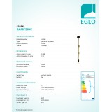 EGLO 43256 | Rampside Eglo visilice svjetiljka 1x E27 crno, bezbojno