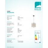 EGLO 43292 | Bridekirk Eglo visilice svjetiljka 1x E27 crno, bezbojno