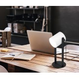 EGLO 43428 | Hornwood-1 Eglo stolna svjetiljka 42,5cm sa prekidačem na kablu elementi koji se mogu okretati 1x E27 crno, bijelo