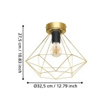 EGLO 43678 | Tarbes Eglo stropne svjetiljke svjetiljka 1x E27 brušeno zlato, crno