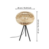 EGLO 43865 | Amsfield Eglo stolna svjetiljka 41cm sa prekidačem na kablu 1x E27 crno, bezbojno