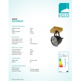 EGLO 49076 | Gatebeck Eglo spot svjetiljka elementi koji se mogu okretati 1x E14 drvo, crno