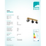EGLO 49078 | Gatebeck Eglo spot svjetiljka elementi koji se mogu okretati 3x E14 drvo, crno