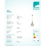 EGLO 49129 | Colten Eglo visilice svjetiljka 1x E27 šampanjac žuto