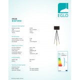 EGLO 49148 | Bidford Eglo podna svjetiljka 154cm sa nožnim prekidačem 1x E27 smeđe, kapuchino, zlatno