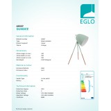 EGLO 49337 | Dundee Eglo stolna svjetiljka 44cm sa prekidačem na kablu elementi koji se mogu okretati 1x E27 menta, crveni bakar, bijelo