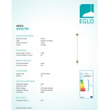 EGLO 49376 | Avoltri1 Eglo visilice svjetiljka 1x E27 boja hrasta