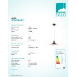 EGLO 49456 | Stockbury Eglo visilice svjetiljka 1x E27 braon antik, bež