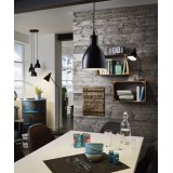 EGLO 49469 | Priddy Eglo stolna svjetiljka 42,5cm sa prekidačem na kablu elementi koji se mogu okretati 1x E27 crno, bijelo