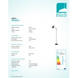 EGLO 49471 | Priddy Eglo podna svjetiljka 137cm sa nožnim prekidačem elementi koji se mogu okretati 1x E27 crno, bijelo