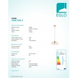 EGLO 49488 | Carlton Eglo visilice svjetiljka 1x E27 crveni bakar, crno