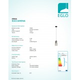 EGLO 49644 | Roccamena Eglo visilice svjetiljka 1x E27 crno, crveni bakar