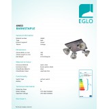 EGLO 49653 | Barnstaple Eglo spot svjetiljka elementi koji se mogu okretati 4x E27 braon antik, crno, antički cink