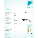 EGLO 49685 | Oldbury Eglo visilice svjetiljka 3x E27 crno, braon antik