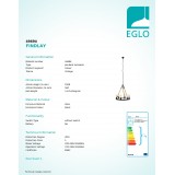 EGLO 49694 | Findlay Eglo visilice svjetiljka 6x E27 crno, bezbojno