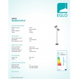 EGLO 49722 | Barnstaple Eglo podna svjetiljka 158cm sa nožnim prekidačem elementi koji se mogu okretati 2x E27 braon antik, crno, antički cink