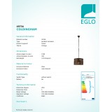 EGLO 49734 | Coldingham Eglo visilice svjetiljka 1x E27 rdža smeđe