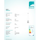 EGLO 49747 | Ropley Eglo visilice svjetiljka 1x E27 krom
