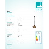 EGLO 49764 | Jadida Eglo visilice svjetiljka 1x E27 antik crveni bakar, višebojno