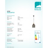 EGLO 49785 | Oldcastle Eglo visilice svjetiljka 1x E27 crno, smeđe, zlatno