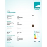 EGLO 49794 | Coldingham Eglo visilice svjetiljka 1x E27 rdža smeđe