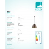 EGLO 49815 | Safi Eglo visilice svjetiljka 1x E27 smeđe, zlatno