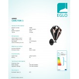 EGLO 49992 | Carlton-1 Eglo zidna svjetiljka 1x E27 crno, crveni bakar