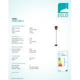 EGLO 49994 | Carlton-1 Eglo podna svjetiljka 152,5cm sa nožnim prekidačem 1x E27 crno, crveni bakar