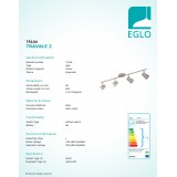 EGLO 75144 | Travale-2 Eglo stropne svjetiljke svjetiljka elementi koji se mogu okretati 4x GU10 960lm 3000K poniklano mat