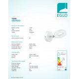 EGLO 75201 | Oderzo Eglo zidna svjetiljka 1x LED 360lm 3000K krom, bijelo
