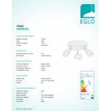 EGLO 75203 | Oderzo Eglo stropne svjetiljke svjetiljka elementi koji se mogu okretati 3x LED 1080lm 3000K krom, bijelo