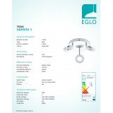 EGLO 75241 | Oderzo-1 Eglo zidna, stropne svjetiljke svjetiljka elementi koji se mogu okretati 3x LED 1080lm 3000K