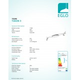 EGLO 75295 | Tukon Eglo stropne svjetiljke svjetiljka elementi koji se mogu okretati 7x GU10 1480lm 3000K krom, poniklano mat, prozirno