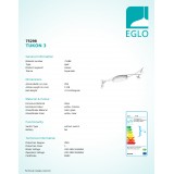 EGLO 75298 | Tukon Eglo stropne svjetiljke svjetiljka 7x GU10 1480lm 3000K krom, bijelo, prozirno