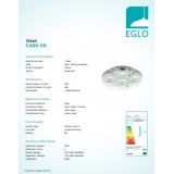 EGLO 75343 | CaboSD Eglo stropne svjetiljke svjetiljka - Step Dim. okrugli s impulsnim prekidačem jačina svjetlosti se može podešavati 7x GU10 2800lm 3000K bijelo, poniklano mat, krom