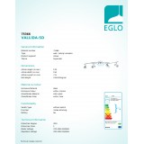 EGLO 75366 | VallidaSD Eglo stropne svjetiljke svjetiljka - Step Dim. s impulsnim prekidačem jačina svjetlosti se može podešavati, elementi koji se mogu okretati 5x GU10 2000lm 3000K bijelo, krom, prozirno