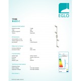 EGLO 75386 | Buzz-C Eglo zidna, stropne svjetiljke svjetiljka daljinski upravljač jačina svjetlosti se može podešavati, promjenjive boje, elementi koji se mogu okretati 4x GU10 880lm RGBK satenski nikal