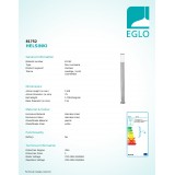 EGLO 81752 | Helsinki Eglo podna svjetiljka 110cm 1x E27 IP44 plemeniti čelik, čelik sivo, bijelo