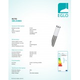 EGLO 81753 | Helsinki Eglo zidna svjetiljka 1x E27 IP44 plemeniti čelik, čelik sivo, bijelo