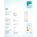 EGLO 81828 | Geo Eglo stolna svjetiljka 35cm sa prekidačem na kablu 1x E27 opal mat