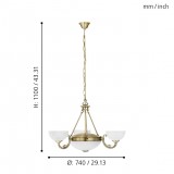 EGLO 82748 | Savoy Eglo luster svjetiljka 3x E14 + 2x E27 bronca, bijelo
