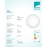 EGLO 83153 | Planet1 Eglo zidna, stropne svjetiljke svjetiljka okrugli 1x E27 bijelo, saten, prozirno