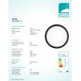 EGLO 83159 | Planet1 Eglo zidna, stropne svjetiljke svjetiljka okrugli 1x E27 crno, saten, prozirno