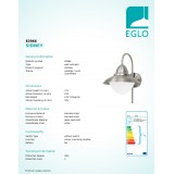 EGLO 83966 | Sidney Eglo zidna svjetiljka 1x E27 IP44 plemeniti čelik, čelik sivo, saten