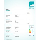 EGLO 83971 | Sidney Eglo podna svjetiljka 200cm 3x E27 IP44 plemeniti čelik, čelik sivo, saten
