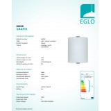 EGLO 84028 | Grafik Eglo zidna, stropne svjetiljke svjetiljka pravotkutnik 1x E27 srebrno, saten