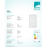 EGLO 85979 | Troy3 Eglo zidna svjetiljka 1x E14 poniklano mat, bijelo, saten