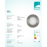 EGLO 86189 | Riga3 Eglo ugradbena svjetiljka Ø170mm 1x E27 IP67 IK09 plemeniti čelik, čelik sivo, opal
